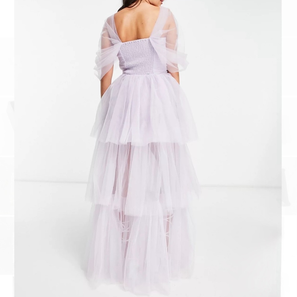 NWT Lace & Beads Lavender Tulle Maxi Gown Dress 2 - Picture 4 of 16